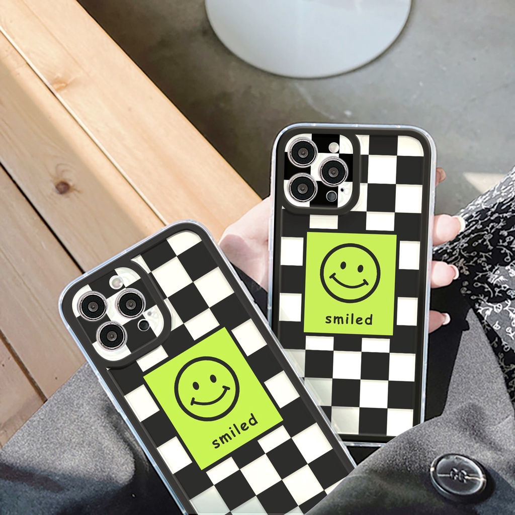 Ốp lưng iphone Green Smile trong cạnh vuông 6/6plus/6s/6splus/7/7plus/8/8plus/x/xr/xs/11/12/13/pro/max/plus/promax | WebRaoVat - webraovat.net.vn