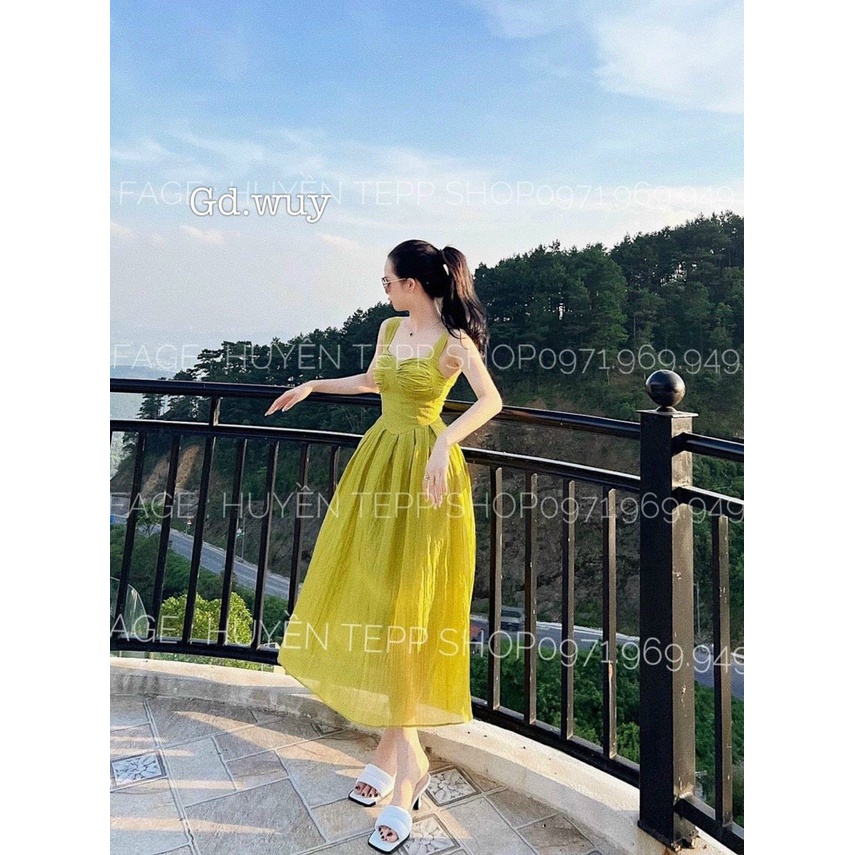 Đầm lụa 2S bo eo