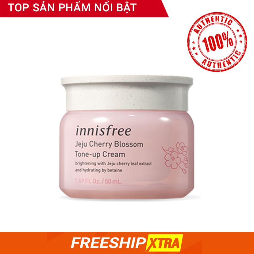 Kem Dưỡng Trắng Da Nâng Tone Tức Thì Innisfree Jeju Cherry Blossom Tone Up Cream