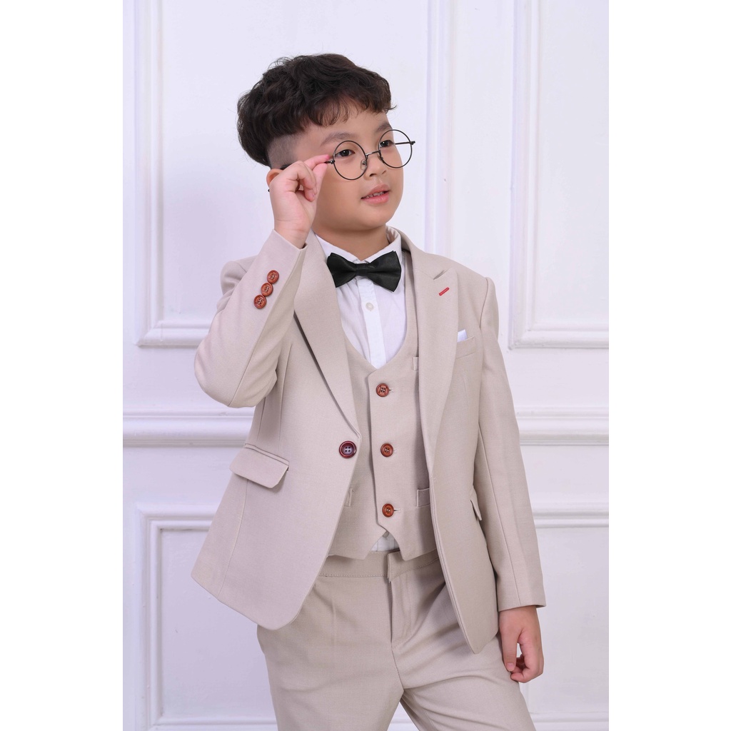 Bộ vest bé trai cao cấp SANRO KIDS màu kem