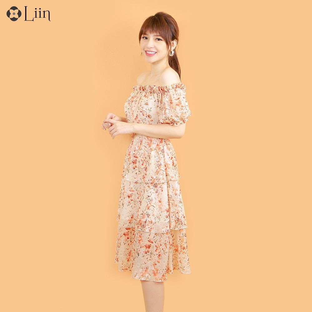 [Mã WABRM50 giảm 15% đơn 99k] Đầm maxi nữ dáng ôm Linbi kiểu dáng trễ vai xinh xắn liin clothing D6273