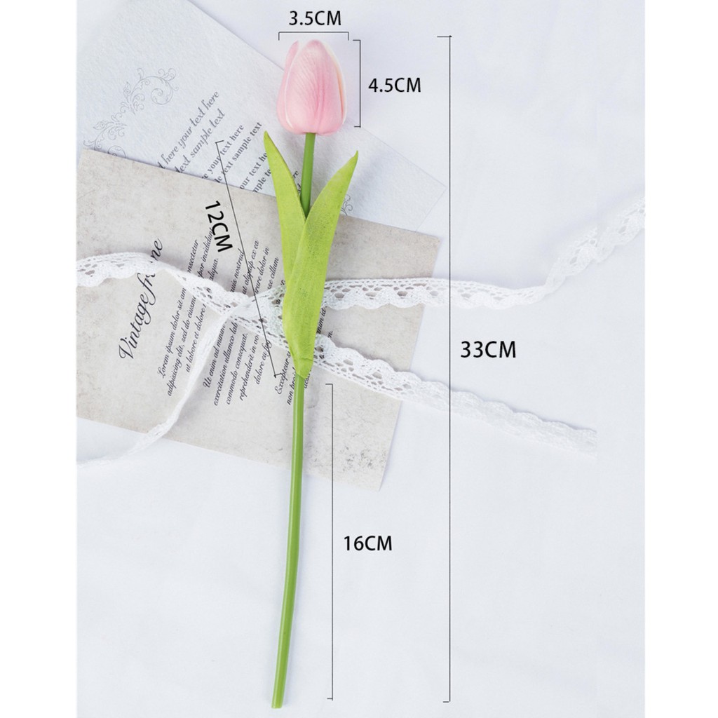 Hoa giả - Hoa tulip lá thẳng PU cao cấp - decor trang trí nhà cửa Lizflower