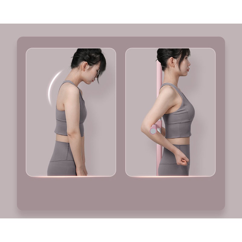 Gậy Tập Gym Yoga Chỉnh Hình Chống Gù 2 Thanh Xếp 80cm