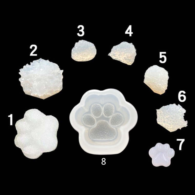 Khuôn silicone tạo hình dấu chân mèo bằng epoxy resin DIY