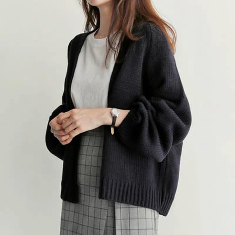 Áo khoác nữ, áo cardigan nữ len dày phom rộng 3 màu G066 | BigBuy360 - bigbuy360.vn