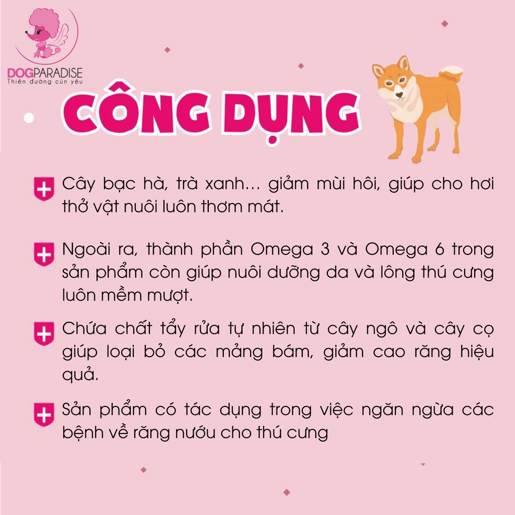 Bọt vệ sinh răng miệng cho chó Tropiclean Fresh Breath hương bạc hà trà xanh thơm mát 133ml - Dog Paradise