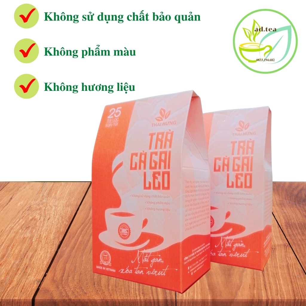 Cà Gai Leo Thái Hưng, Giải Độc Gan, Mát Gan, trà túi lọc thảo dược 25 Túi Lọc 125g Xóa Tan Mụn Nhọt Mẩn Ngứa