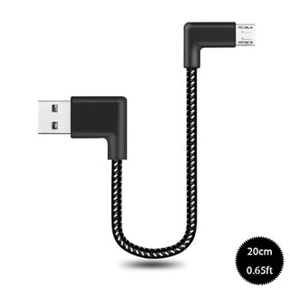 Cáp Sạc Nhanh Cổng Micro USB Hình Chữ L 90 Độ Dài 20cm Cho Xiaomi Redmi 8 7a Huawei Honor 9 Lite