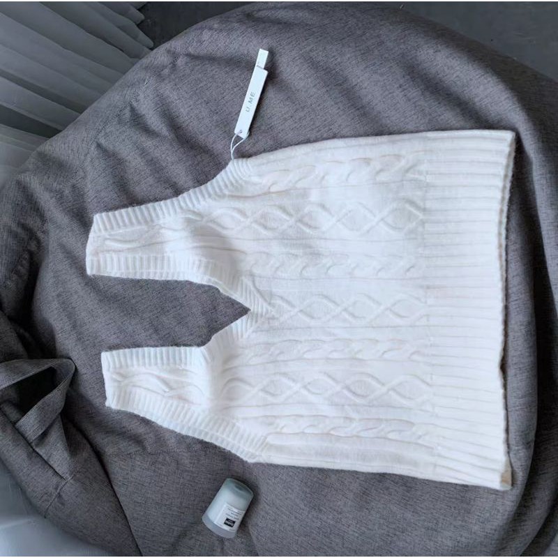 (ORDER) Áo len vest gile nữ vặn thừng mềm mịn dày dặn ấm áp vintage Hàn Quốc | BigBuy360 - bigbuy360.vn