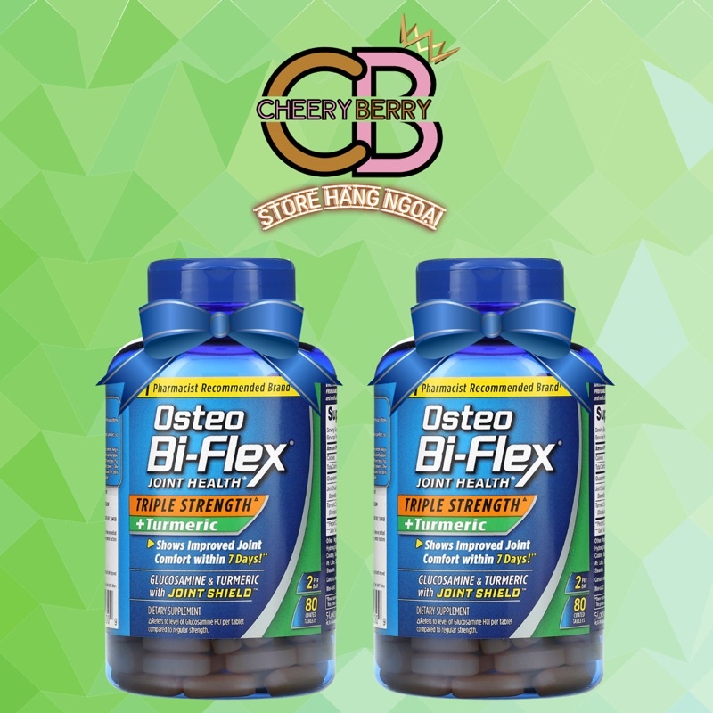 Osteo Bi-Flex Joint Health, Triple Strength + Turmeric Sức khỏe khớp, Sức mạnh gấp ba + Nghệ, 80 Viên nén- USA 🇺🇸