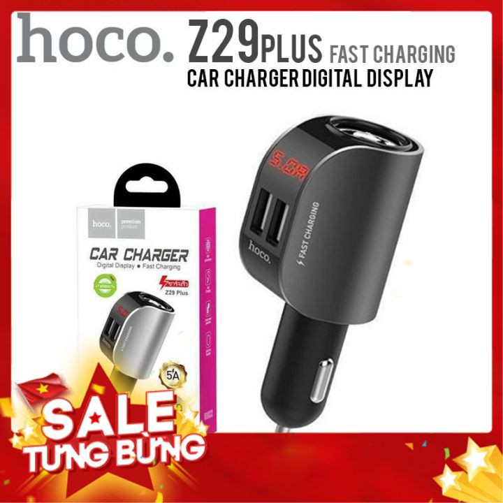 Tẩu ô tô cốc sạc nhanh xe hơi cao cấp chính hãng HOCO Z29 PLUS - BH 12 tháng phụ kiện nội thất ô tô Poogroup