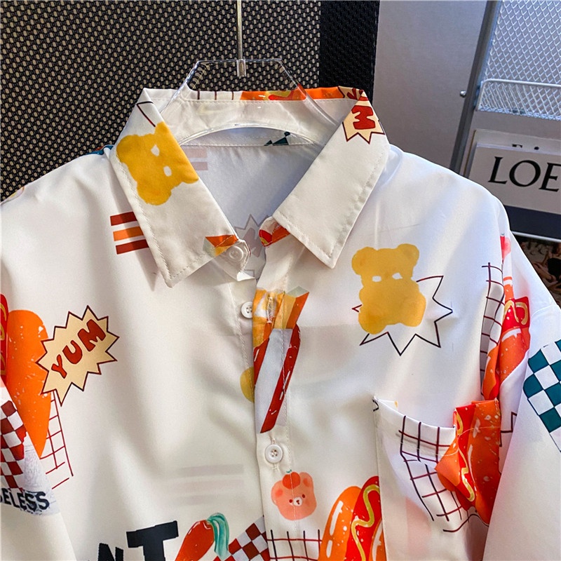 NRVP Áo sơ mi ngắn tay dáng rộng thời trang Hàn Quốc dành cho nữ