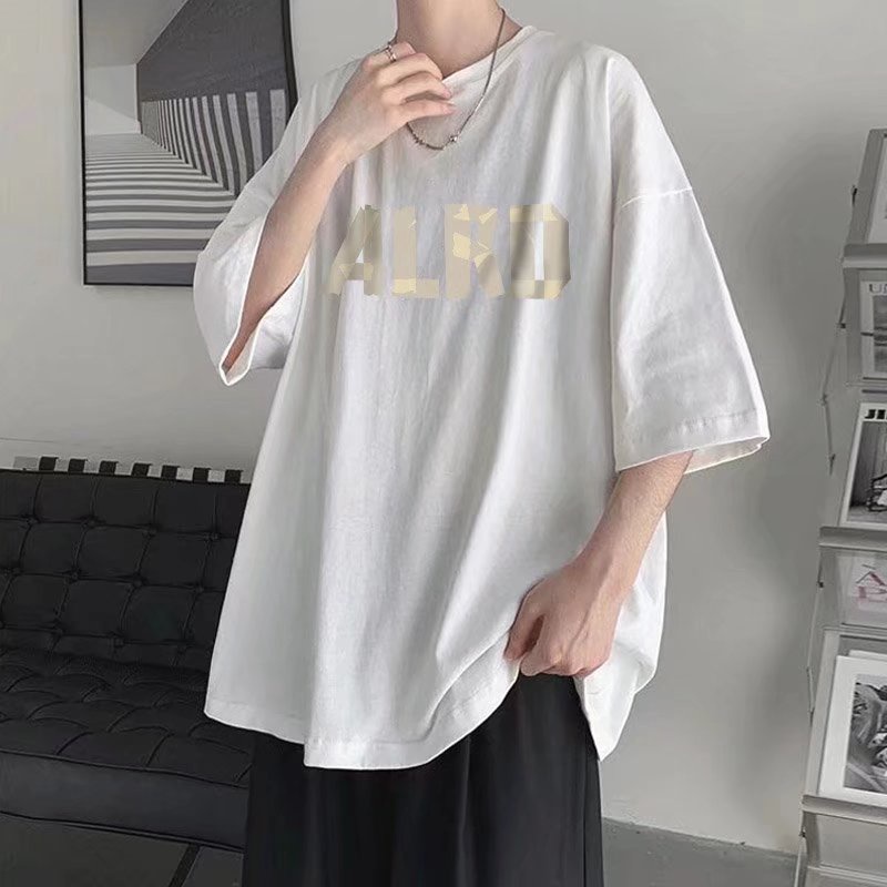 【M-8XL】Áo Thun Dáng Rộng Cổ Thuyền In Chữ Xu Hướng Đường Phố Hip Hop Thời Trang Mùa Hè Cho Nam Và Nữ