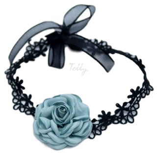 Vòng cổ, dây cổ choker hoa hồng lụa RC01