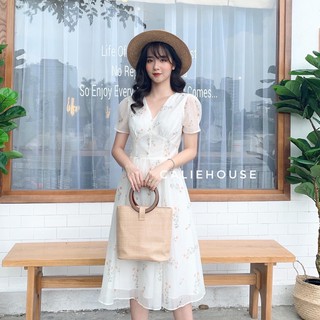 Đầm nữ dáng xòe , đầm hoa nhí mùa hè, kiểu dáng trẻ trung, năng động, phù hợp đi chơi, dạo phố