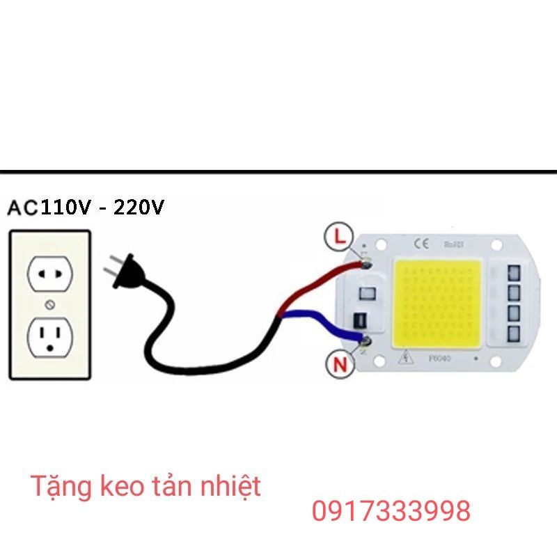 Chip led liền nguồn 220v 50w,30w siêu sáng tặng keo tản nhiệt