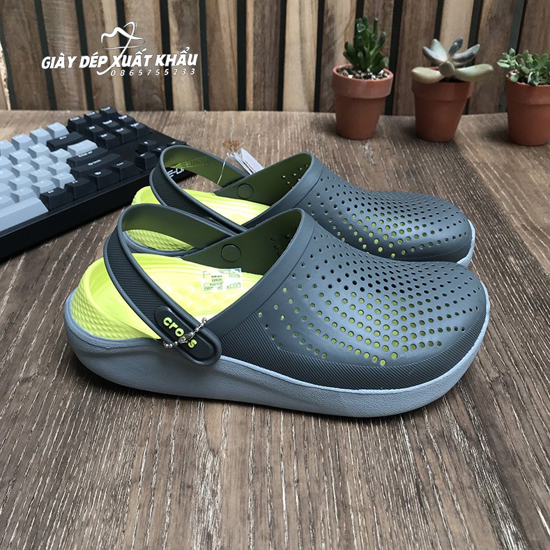 Dép Sục Cross Literide Màu Ghi Vàng | BigBuy360 - bigbuy360.vn