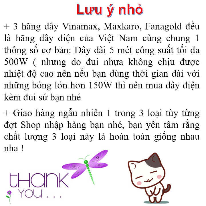 Đui đèn liền dây và phích cắm Vinamax 5 mét