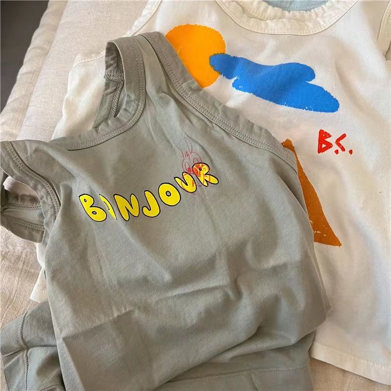 Áo Thun Cotton Không Tay In Hoạt Hình Thời Trang Mùa Hè Dành Cho Trẻ 2022