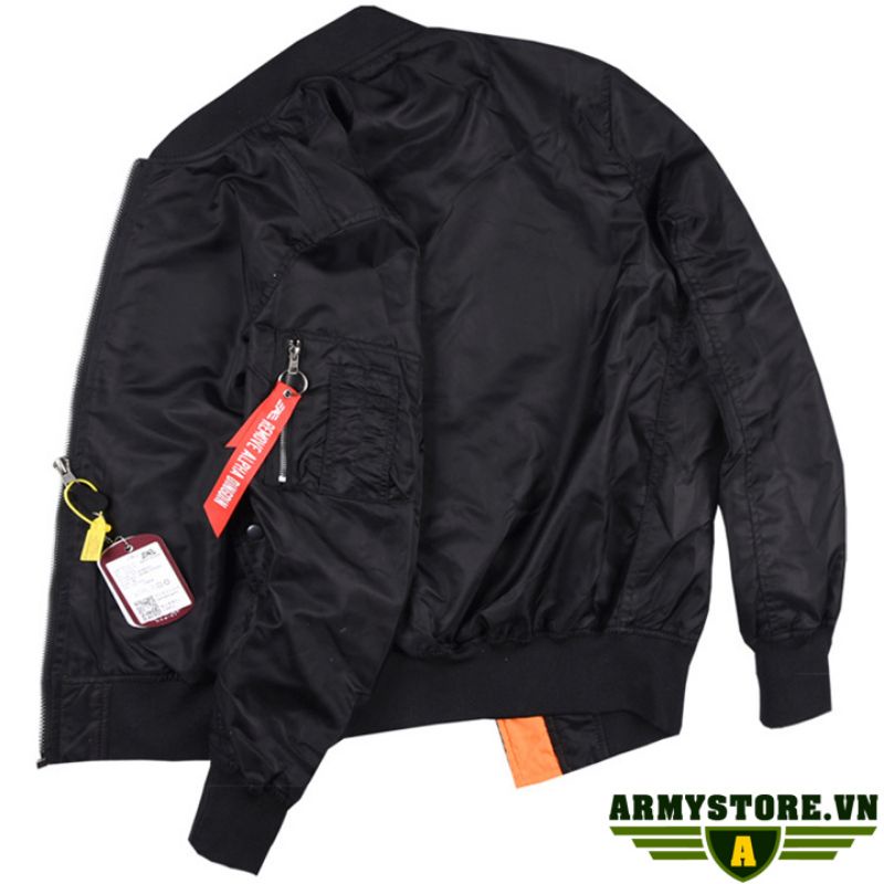 Áo khoác lính Mỹ - Áo khoác Pilot MA-1 ARM-1109 (Đen)