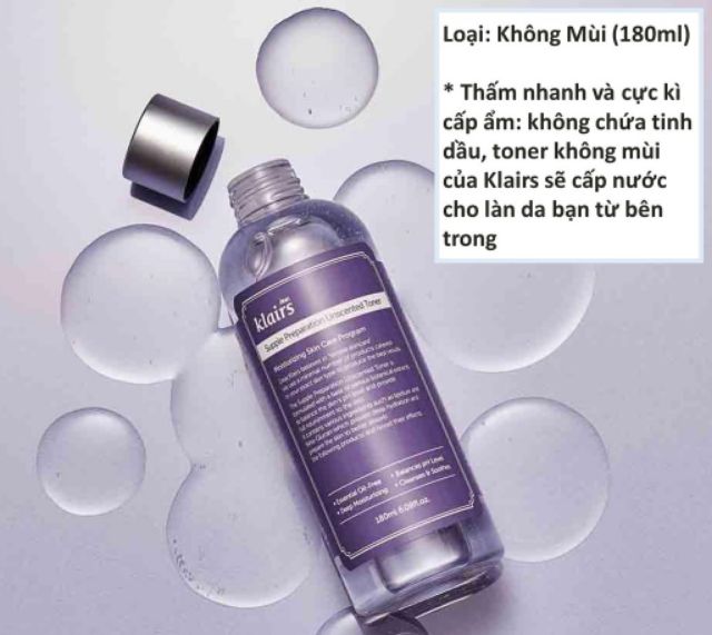 Nước hoa hồng DEAR KLAIRS SUPPLE PREPARATION UNSCENTED TONER 180ML | BigBuy360 - bigbuy360.vn