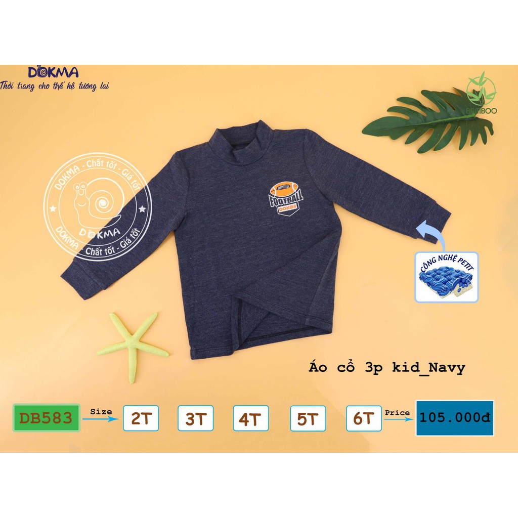 Dokma_ Áo giữ nhiệt cổ 3cm sợi tre siêu mềm bé trai, bé gái