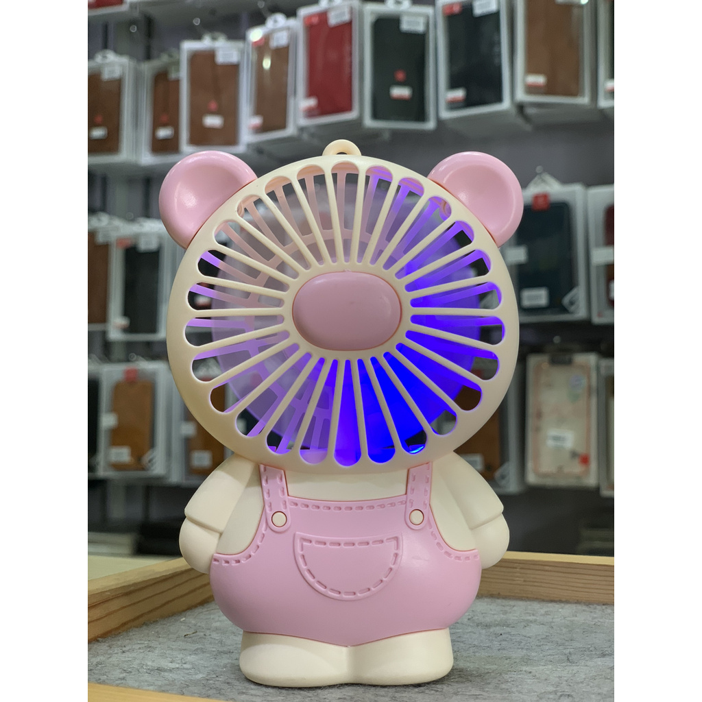 Quạt Tích Điện Mini cầm Tay Cute Fan Lovely Cat Hoạt Hình Quạt Liên Tục Hơn 1 Giờ Cho Bé
