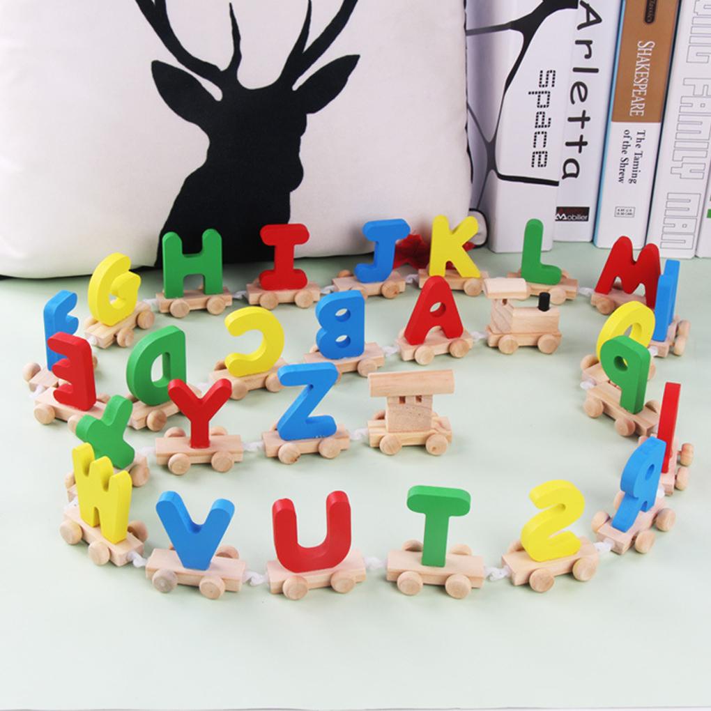 Đồ Chơi Tàu Lửa ABC Hình Chữ Cái Bằng Gỗ Dành Cho Trẻ Em