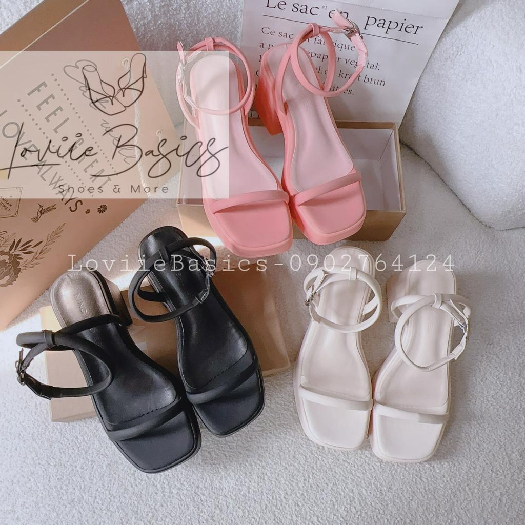 GIÀY CAO GÓT LOVIIE BASICS - SANDAL NỮ PHONG CÁCH THỜI TRANG QUAI NGANG MẢNH PHỒNG HIỆN ĐẠI G230517