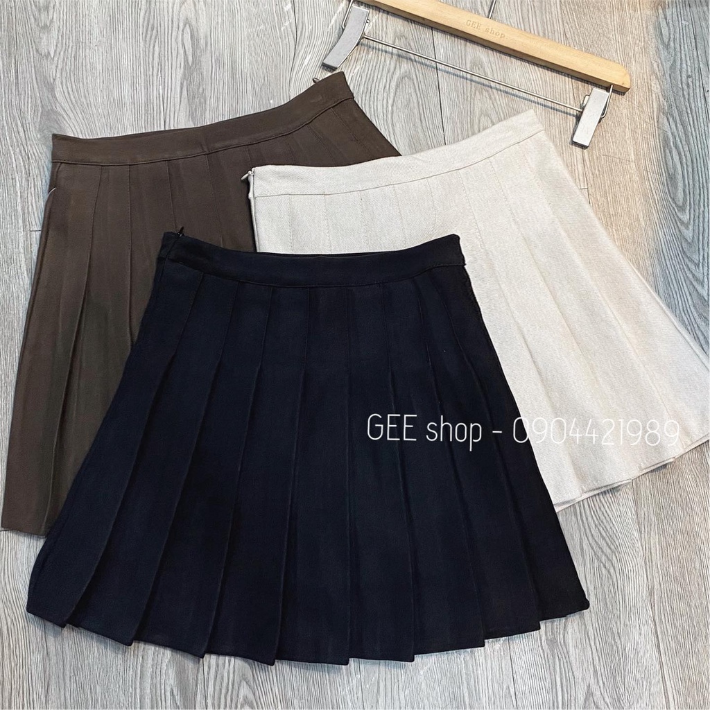 CHÂN VÁY DẠ XẾP LY