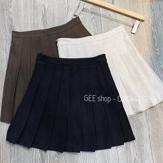 Chân váy dạ xếp ly