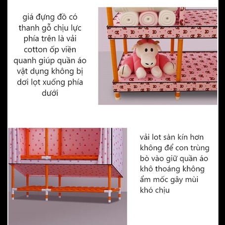 Tủ đựng quần áo tủ vải loại 1 khung gỗ bọc nhựa 2 buồng hàng chuẩn loại 1 phi gỗ 20mm Nội Thất Phòng Ngủ Lắp Ghép