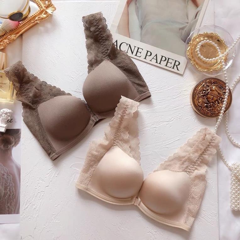 Áo Lót Đúc Su Không Gọng Cài Trước Phối Ren Cao Cấp 399