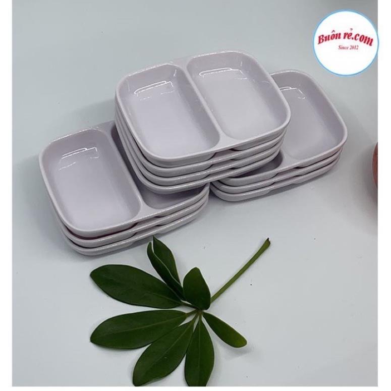 Combo 5 bát đựng nước chấm 2 ngăn nhựa Việt Nhật, chén đựng sốt chấm