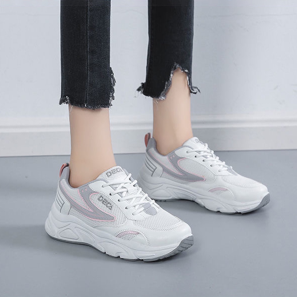 Giày sneaker nữ đi bộ vải lưới thoáng khí DILY cao cấp 4.5cm_ AG0035