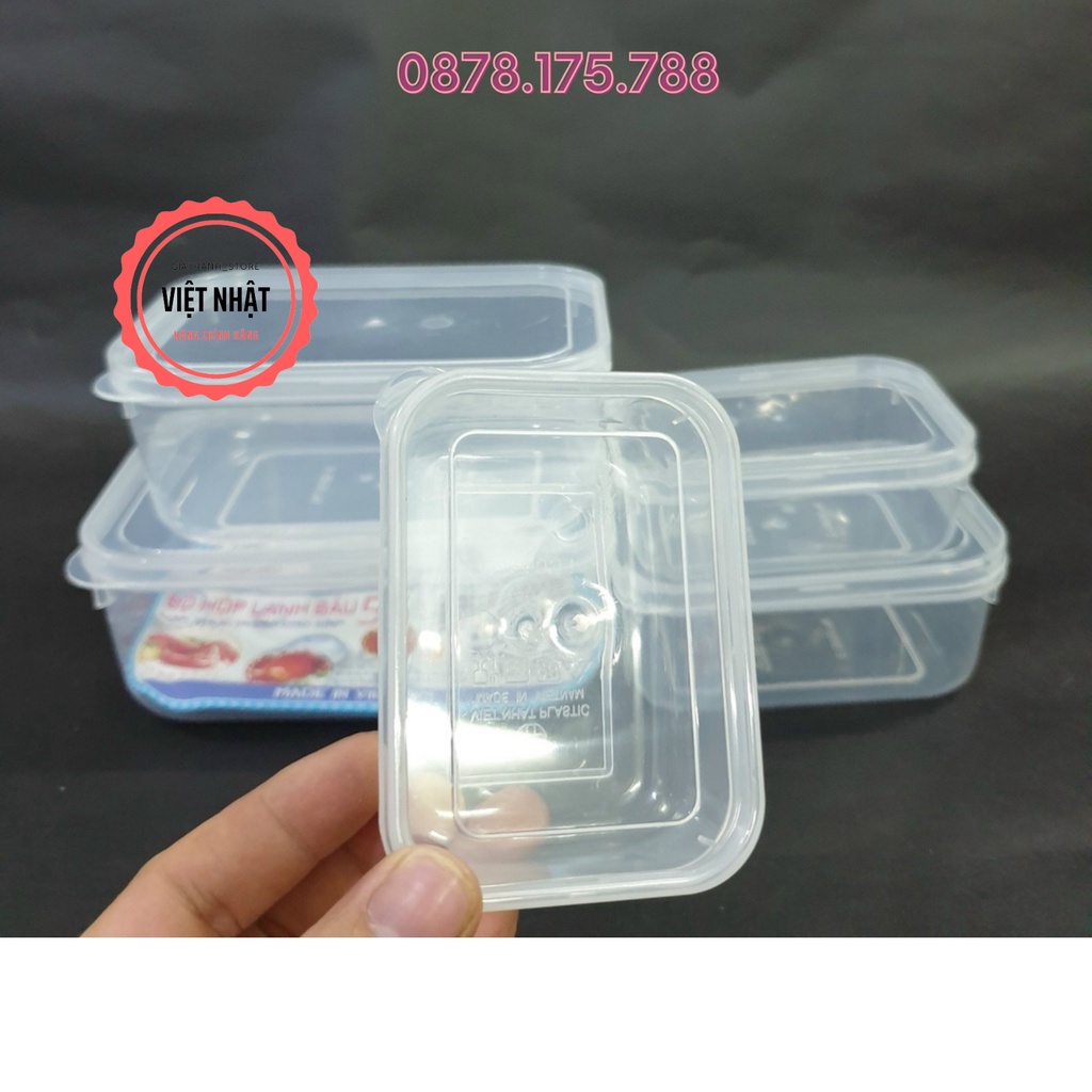 [Combo bộ 5] Hộp Đựng Thực Phẩm Việt Nhật Có Nắp Gài Tiện Dụng - Bộ 5 hộp hình chữ nhật mã số 6685