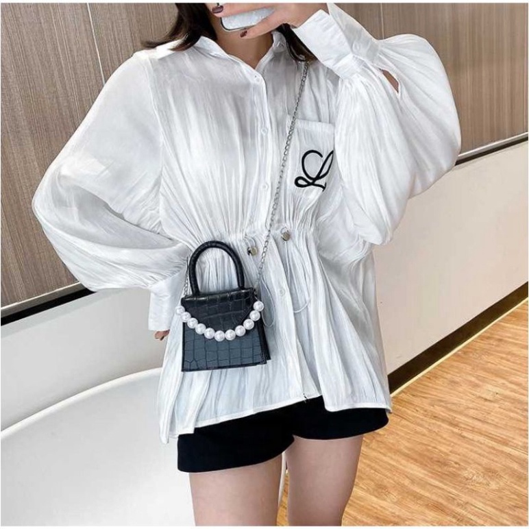 Túi xách tay ,đeo chéo mini kèm dây ngọc trẻ trung cá tínhKN