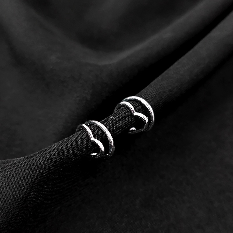 Đôi khuyên tai hình tim đơn giản cá tính cho nữ