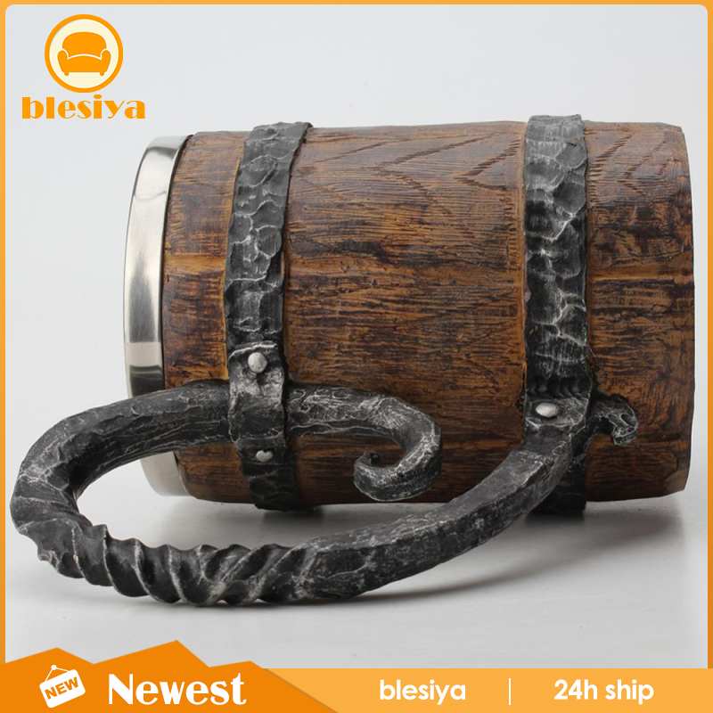 Cốc uống bia bằng gỗ phong cách Viking