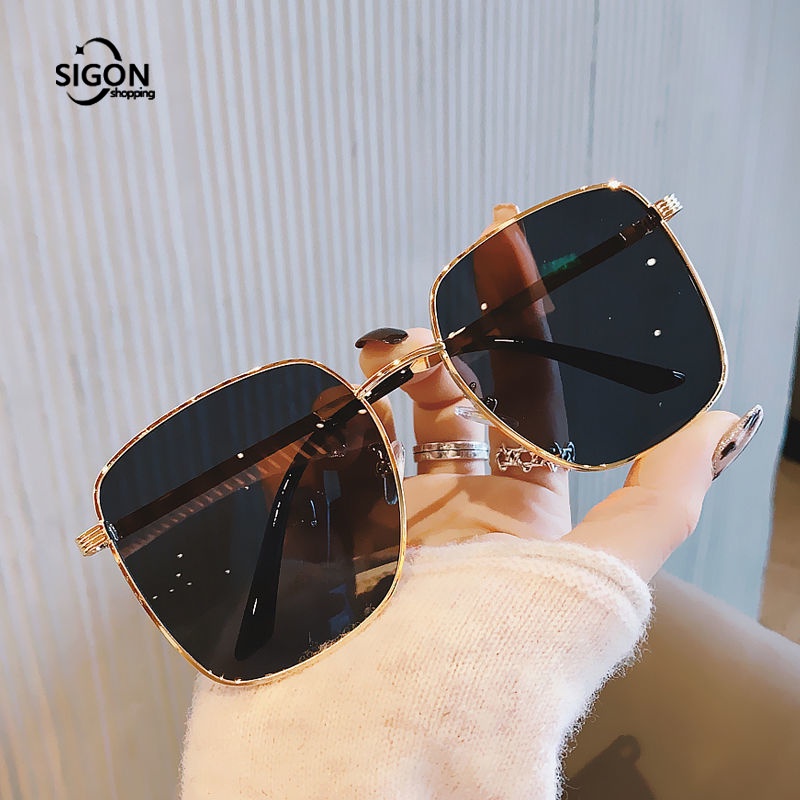 Kính Mát Gọng Vuông Lớn Bằng Kim Loại Thời Trang Cho Nam Và Nữ