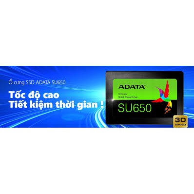 SSD ⚡Free Ship⚡  Ổ cứng SSD Adata SU650 120Gb SATA3 (đọc: 520MB/s /ghi: 320MB/s). Hàng Chính Hãng 100%