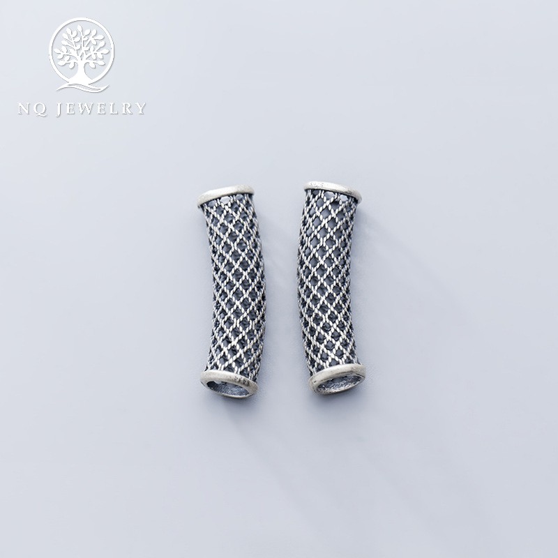 Charm bạc ống hàng rào lưới - NQ Jewelry