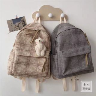 🌸 Balo kẻ caro đơn giản cực xinh