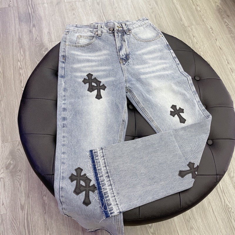 Quần jeans Chrom Heart cao cấp full tag túi