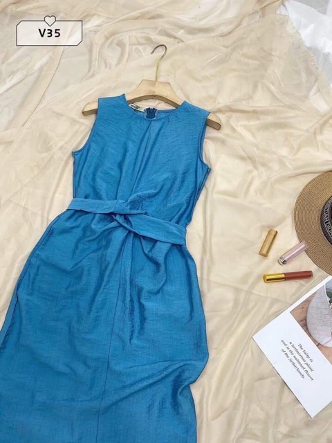 Váy suông sát nách nơ lưng