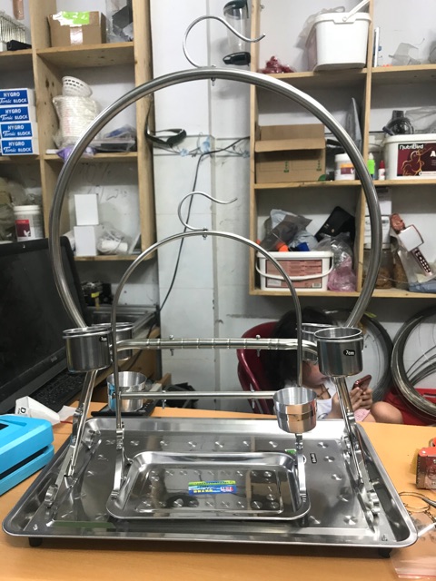 Cầu đứng inox nhỏ , trung , đại cho vẹt.