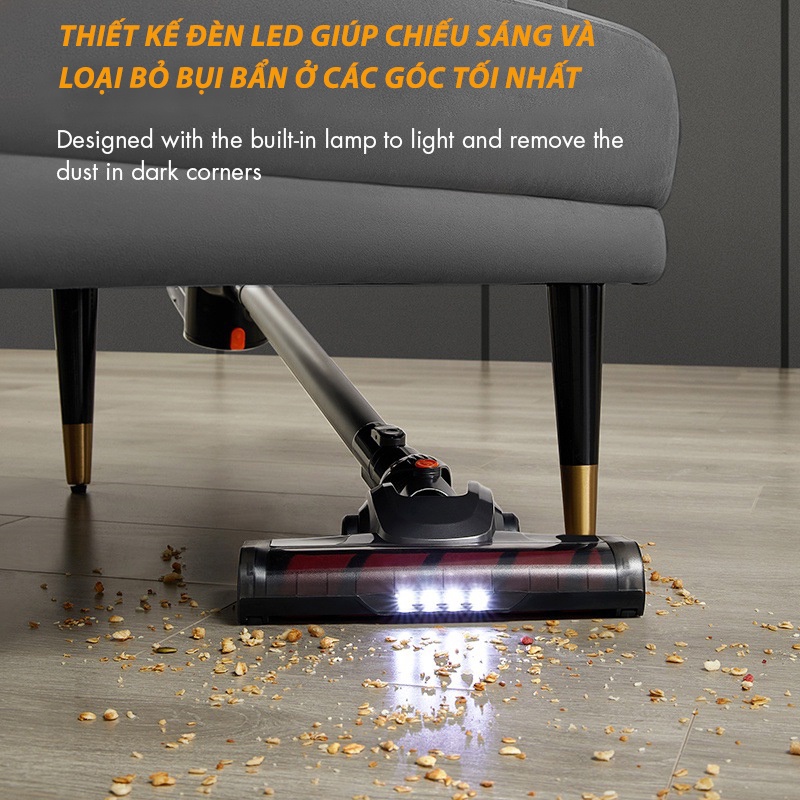 Máy Hút Bụi Cầm Tay Không Dây HSX001-S Pin Tháo Rời, Lực Hút Mạnh 16000Pa, Màn Hình Điện Tử Thông Minh