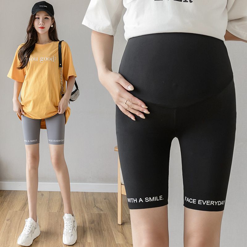 Quần legging vải lụa lạnh in họa tiết đơn giản thời trang thích hợp cho mẹ bầu