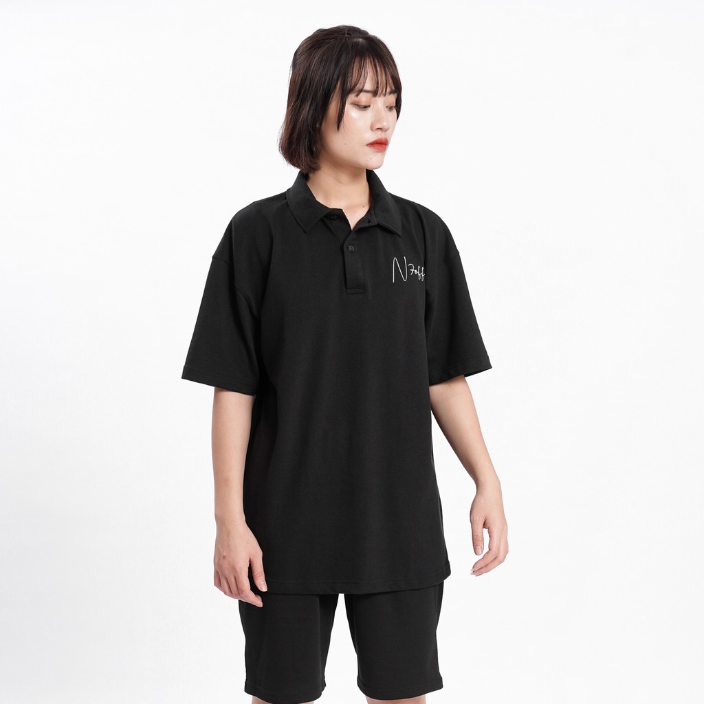 Áo thun POLO N7 CHỮ KÝ Unisex phông trơn Basic Tee nam nữ tay lỡ oversize form rộng Hàn Quốc
