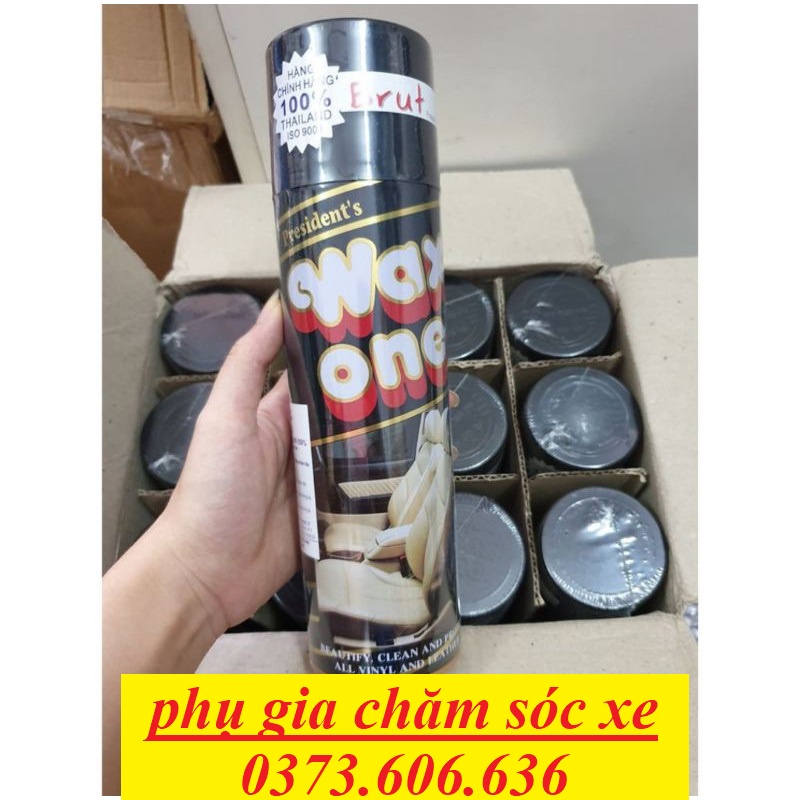 Chai Xịt Đánh Bóng Đa Năng Đồ Da, Đồ Gỗ , Nội Thất Ô Tô - Xe Máy  WAX ONE Thái Lan - Bình Xịt Đánh Bóng Và Làm Sạch
